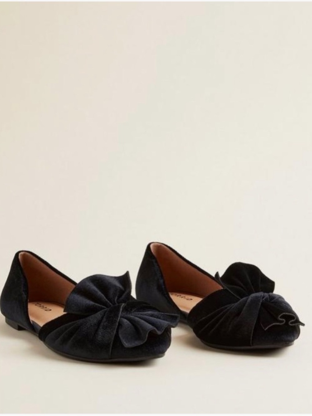 torrid | Women’s Black Velvet Knot Flat Heel Slip On Pointed Toe Shoes Size 8WW